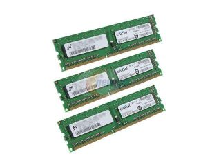 Crucial 3GB (3 x 1GB) 240 Pin DDR3 SDRAM DDR3 1333 (PC3 10600) Triple Channel Kit Desktop Memory Model CT3KIT12864BA1339