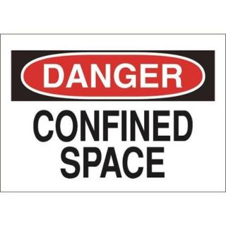 15H982 Sign, 7X10, Confined Space, S.