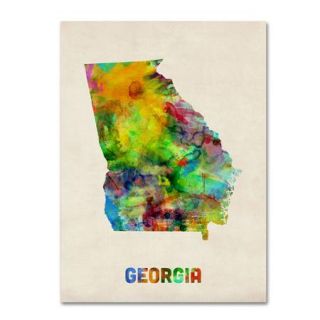 Trademark Fine Art "Georgia Map" Canvas Wall Art by Michael Tompsett