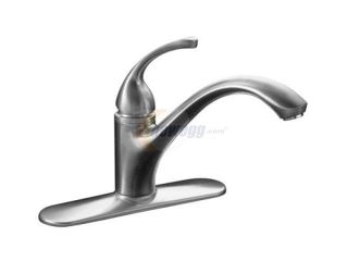 Open Box: KOHLER K 10411 G Forté single control kitchen sink faucet with escutcheon and lever handle Brushed Chrome