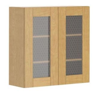 Eurostyle 30x30x12.5 in. Milano Wall Cabinet in Maple Melamine and Glass Door in Clear Varnish WG3030.M.MILAN