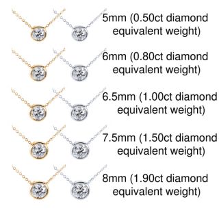 Annello 14k Gold Moissanite Solitaire Necklace   Shopping