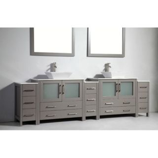 108 Double Bathroom Vanity Set with Mirror and Side Cabinet by Legion