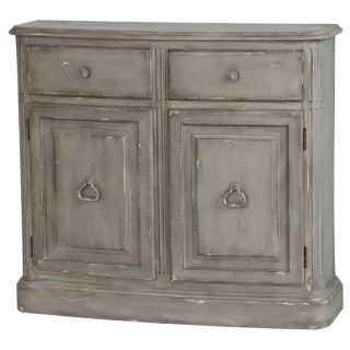 Hand Painted Distressed Weathered Light Grey Finish Accent Chest