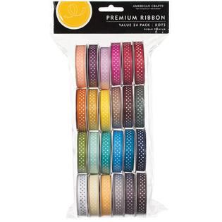 Value Pack Premium Ribbon 24 Spools Dot Grosgrain   Home   Crafts