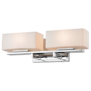 Lite Cadiz 2 light Chrome Matte Opal Glass Shade Vanity