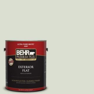 BEHR Premium Plus 1 gal. #PPL 47 Sage Tint Flat Exterior Paint 405001