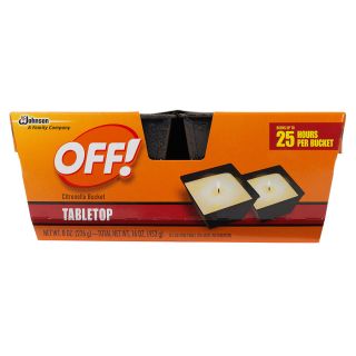 Off! 2 Pack 1 Wick Plastic Tabletop Citronella Candles