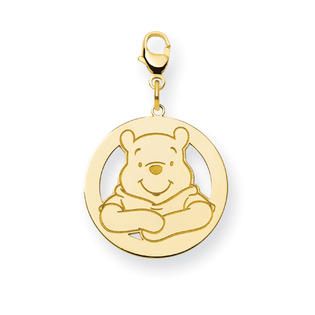 Gold plated SS Disney Winnie the Pooh Lobster Clasp Charm   Jewelry