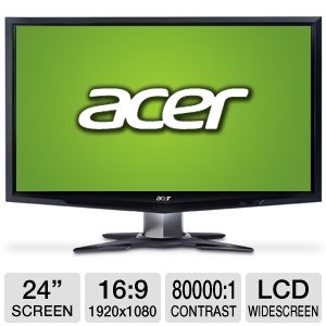 Acer G245H Bbid 24 Class Widescreen LCD Monitor   1920 x 1080, 16:9, 80000:1 Dynamic, 60Hz, 5ms, HDMI, DVI, VGA, Energy Star