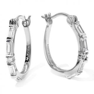 .86ct Absolute™ Rounds and Baguette Oval Hoop Earrings   7838845
