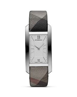 Burberry Silver Faced Fabric Strap Watch, 33 mm