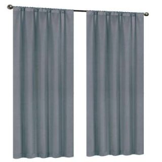 Home Decorators Collection Aqua Solid Crushed Room Darkener Curtain   50 in. W x 84 in. L SOL5084AQ