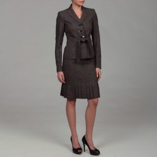 Anne Klein Womens Dark Stone 3 button Skirt Suit   Shopping