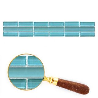 Cristezza 11.81 x 1.92 Glass Tile in Teal by Giorbello