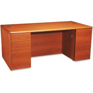 HON 10700 Double Pedestal Desk with Full Height Pedestals, 72w x 36d, Mahogany
