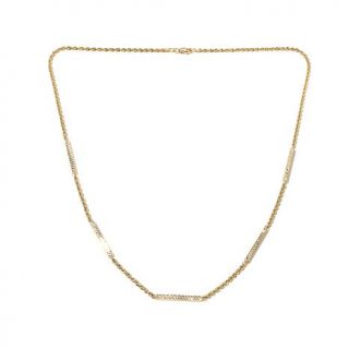 Sevilla Gold 14K Gold Diamond Cut Tube Station 18" Rope Chain Necklace   8098818