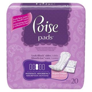 Poise® Regular Length Moderate Absorbency Pads   20 count