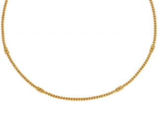 Judith Ripka Sterling & 14K Clad 20 Textured Collar Necklace —