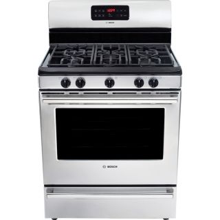 Bosch 500 Series 5 Burner Freestanding 5 cu ft Self Cleaning Convection Gas Range (Stainless) (Common: 30 in; Actual: 29.875 in)