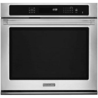 KitchenAid Pro Line Series 30 in. Single Electric Wall Oven Self Cleaning with Convection in Pro Style Stainless KEBS109BSP