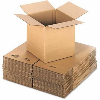 General Supply Brown Corrugated, Cubed, Fixed Depth Boxes, 12" x 12" x 12", 25 per Bundle