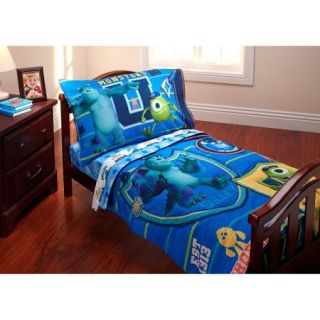 Disney Monsters Inc. "Property of MU" 3 Piece Toddler Bedding Set with BONUS Matching Pillow Case