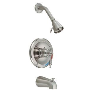 Design House 529230 Saratoga Tub and Shower Faucet Satin Nickel Finish