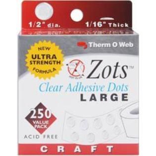 THERMOWEB Zots Clear Adhesive Dots Craft 1/2X1/16 Thick 250/Pkg