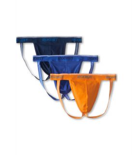 2(X)IST 3 Pack Stretch Jock Strap Estate Blue/Orange Peel/Dazzling Blue