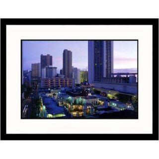 Great American Picture Cityscapes Honolulu Sunset Framed Photographic Print