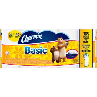 Charmin Basic Double Roll Bathroom Tissue, 20 rolls