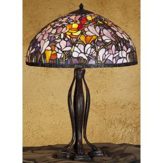 Tiffany Magnolia 30 H Table Lamp with Bowl Shade by Meyda Tiffany