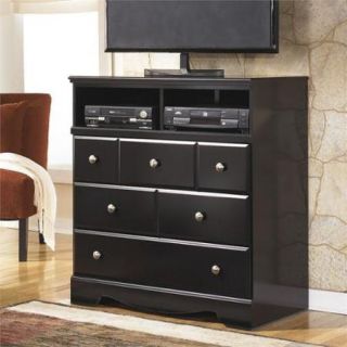 Signature Design by Ashley Furniture Shay 3 Drawer Media Chest in Almost Black