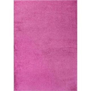 Well Woven Madison Shag Plain Fuschia 6 ft. 7 in. x 9 ft. 10 in. Modern Solid Area Rug 7047