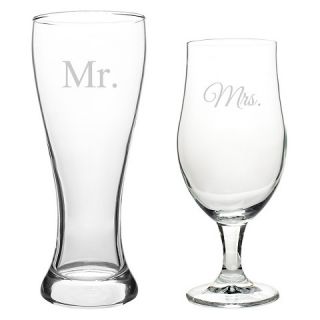 Mr. & Mrs. Wedding Pilsner Set   2 ct.