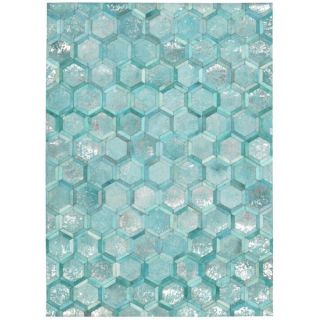 Nourison Michael Amimi City Chic Turquoise Leather Rug (8 x 10