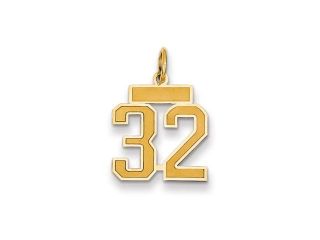 The Jersey Small Jersey Style Number 32 Pendant in 14K Yellow Gold