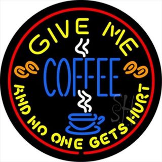 Sign Store N100 3799 Round Give Me Coffee Neon Sign, 26 x 26 x 3 inch