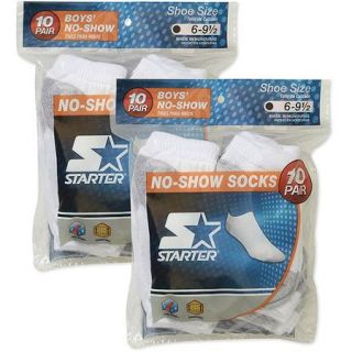 Starter   Boys' No Show Socks, 20 Pairs