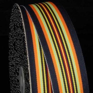 Blue, Orange, Red and Yellow Striped Woven Grosgrain Craft Ribbon 1.5" x 55 Yards