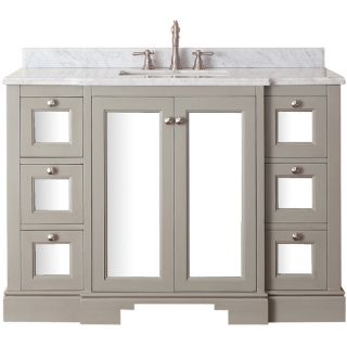 Ceramic Top 48 inch Single Sink Bathroom Vanity with Mirror and Faucet