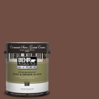 BEHR Premium Plus Ultra 1 gal. #N160 7 Brown Velvet Semi Gloss Enamel Exterior Paint 585301