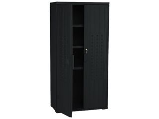 Iceberg 92551 OfficeWorks Resin Storage Cabinet, 33w x 18d x 66h, Black