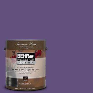 BEHR Premium Plus Ultra 1 gal. #S G 650 Berry Syrup Flat/Matte Interior Paint 175301