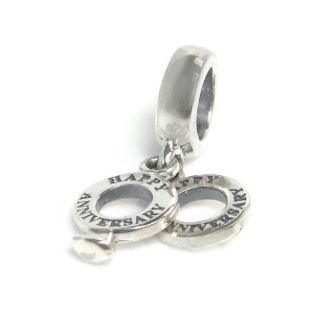 Queenberry Sterling Silver Happy Anniversary Rings Dangle European