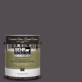 BEHR Premium Plus Ultra 1 gal. #N570 7 Black Elegance Semi Gloss Enamel Exterior Paint 585301