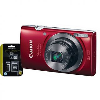 Canon PowerShot ELPH 160 20MP, 8X Optical Zoom Camera with 8GB Memory Card Kit   Red   7785393