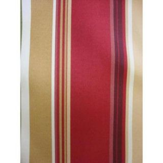 Delta Round Ottoman in Urban Mahogany Fabric:Red Bold Stripes