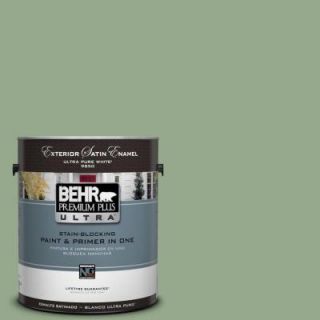 BEHR Premium Plus Ultra 1 gal. #PPU11 5 Pesto Green Satin Enamel Exterior Paint 985401